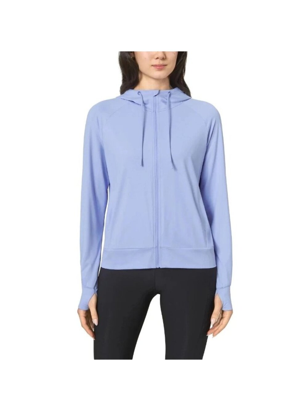 NWT Mondetta Women's S Blue Lightweight Full Zip Active Hooded Jacket